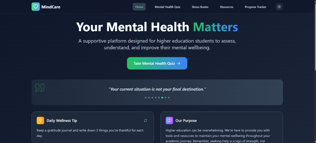 MindCare - Mental Health Support Platform